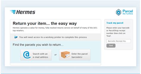 hermes parcel tracker returns|Hermes parcel returns.